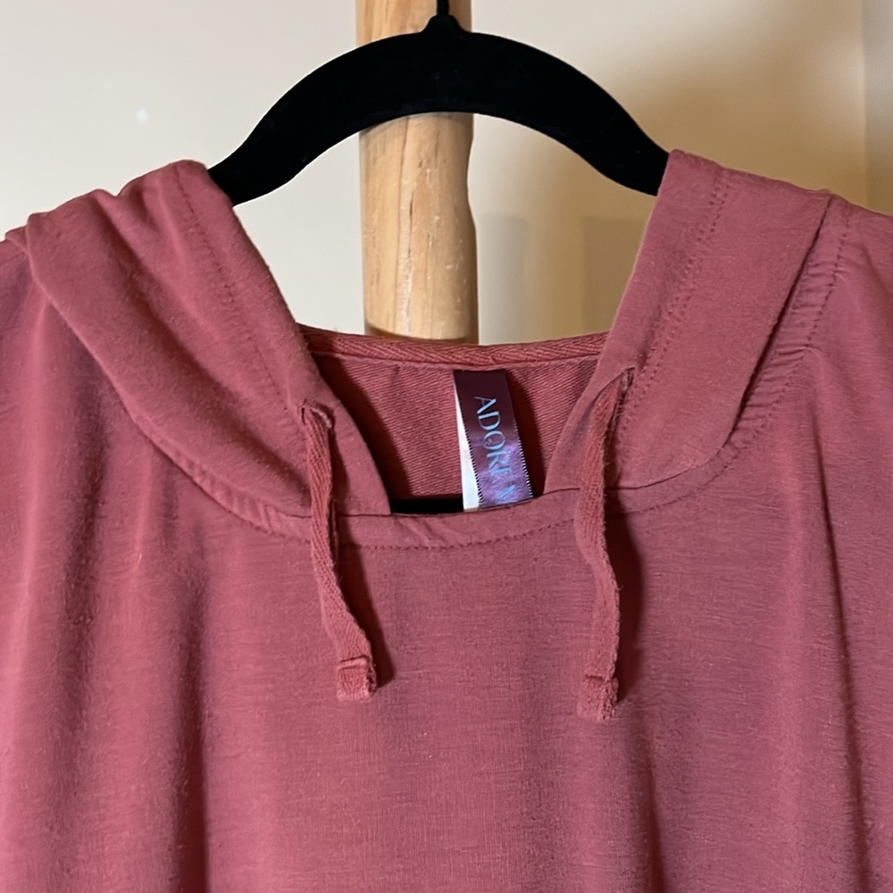 💙Adore Me 1X Terracotta lightweight, and soft hoodie. Drop shoulders. - Picture 3 of 5